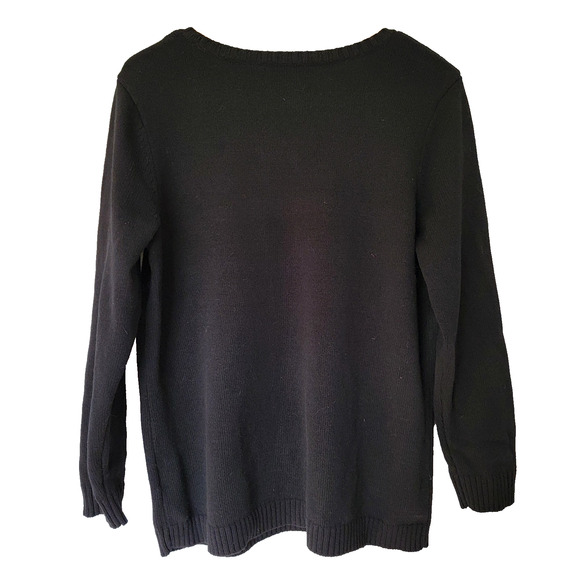 Black Sweater Polar Bear Sz XL Holidays Winter Ski Chalet Cozy Novelty Style&Co - Picture 3 of 7